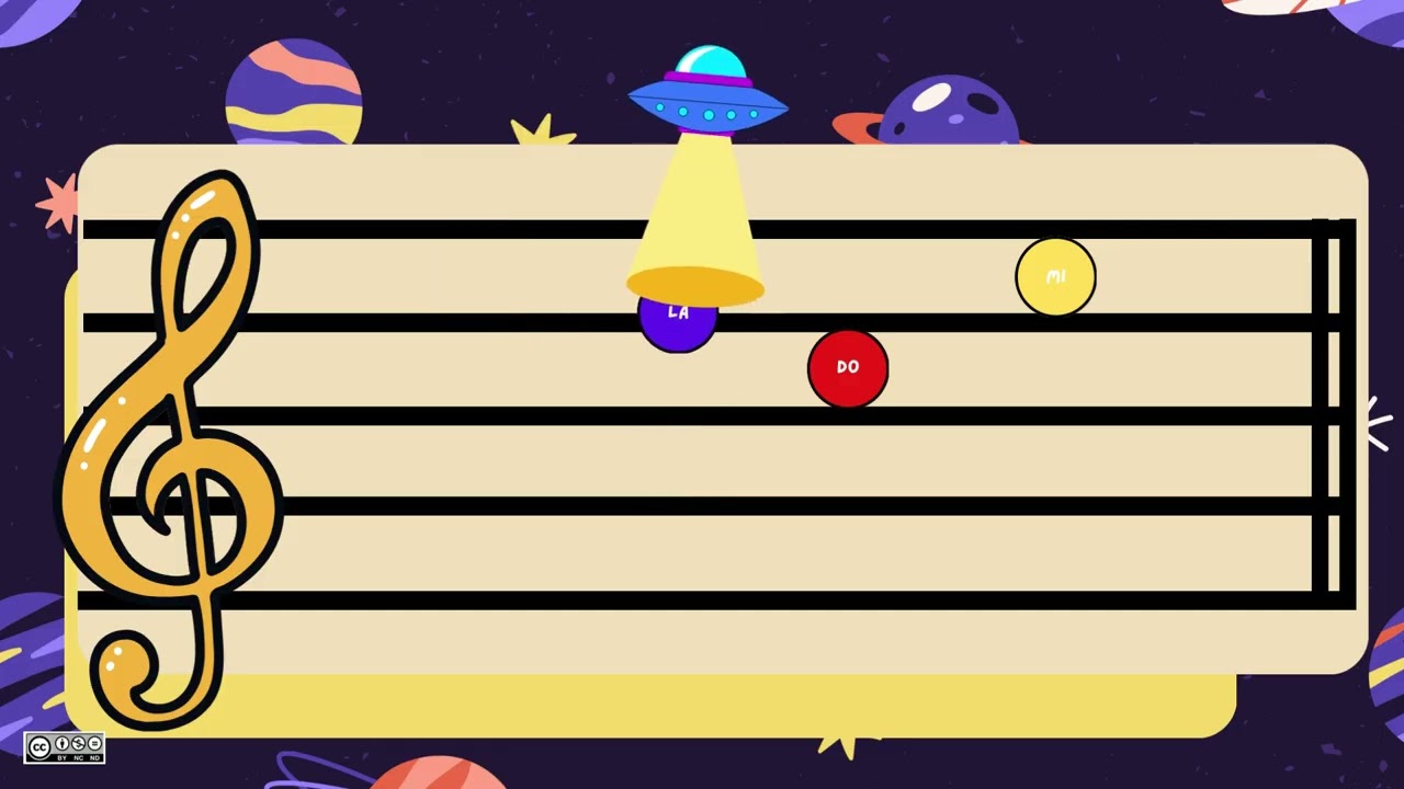 Notas musicales en el espacio
