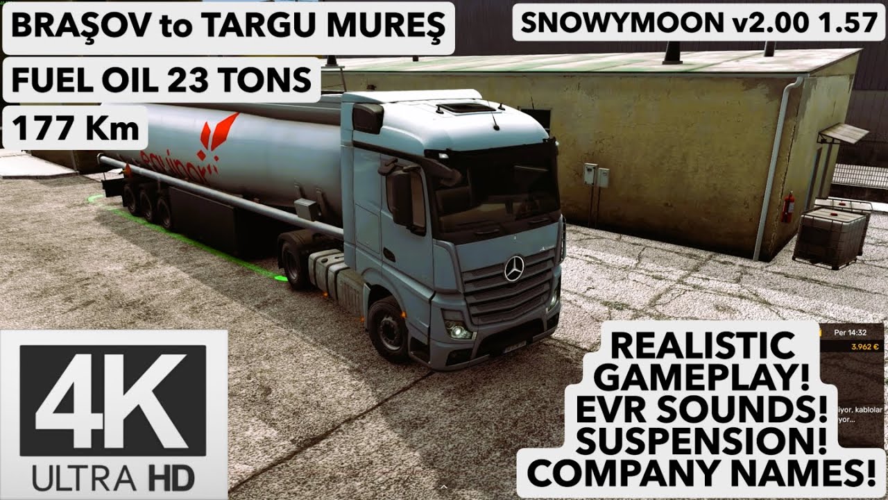 ETS2 Realistic Driving | Fuel Oil | Braşov to Targu Mureş | Rainy Morning | 4K 60FPS | No Commentary