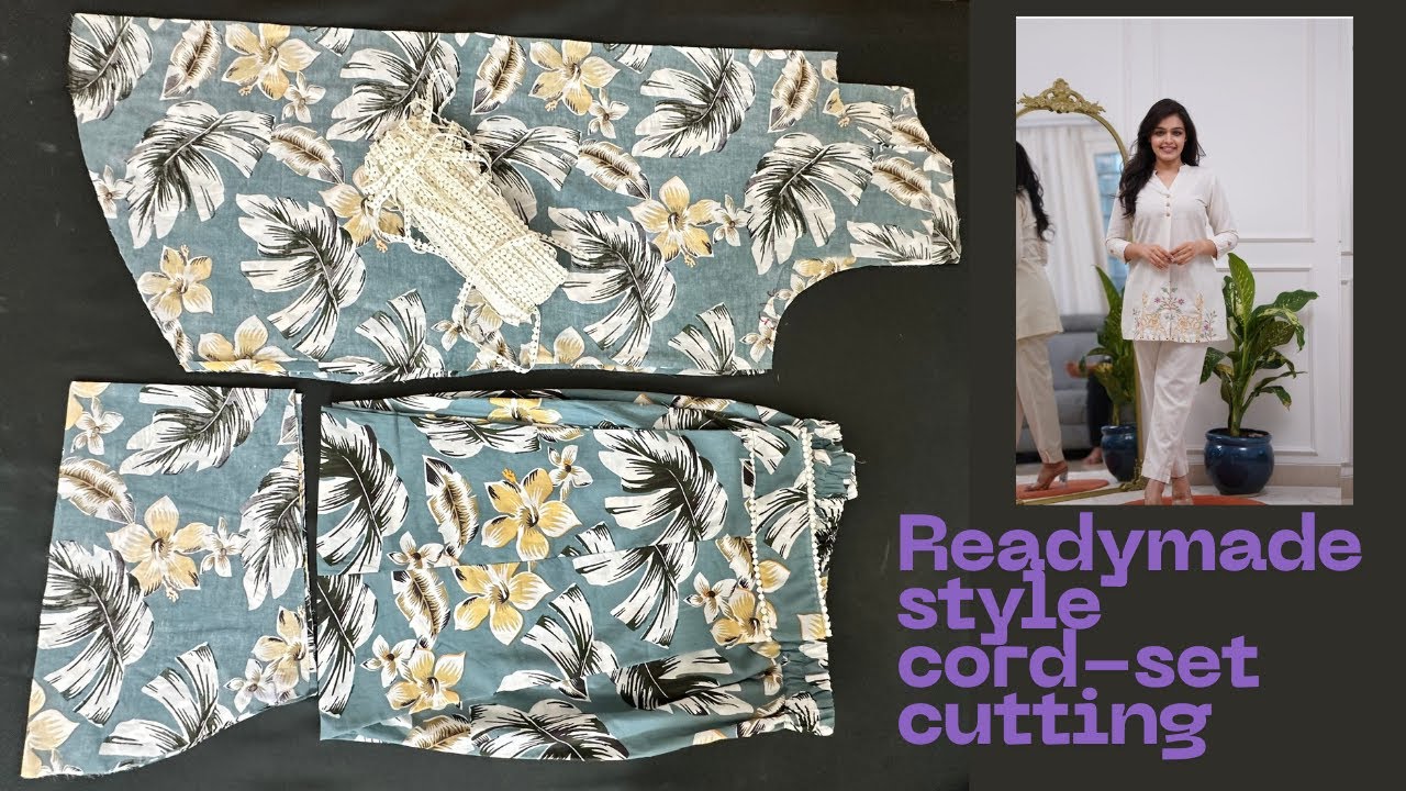 Readymade style cord set cutting and stitching ( step by step ) || Trending cord set cutting