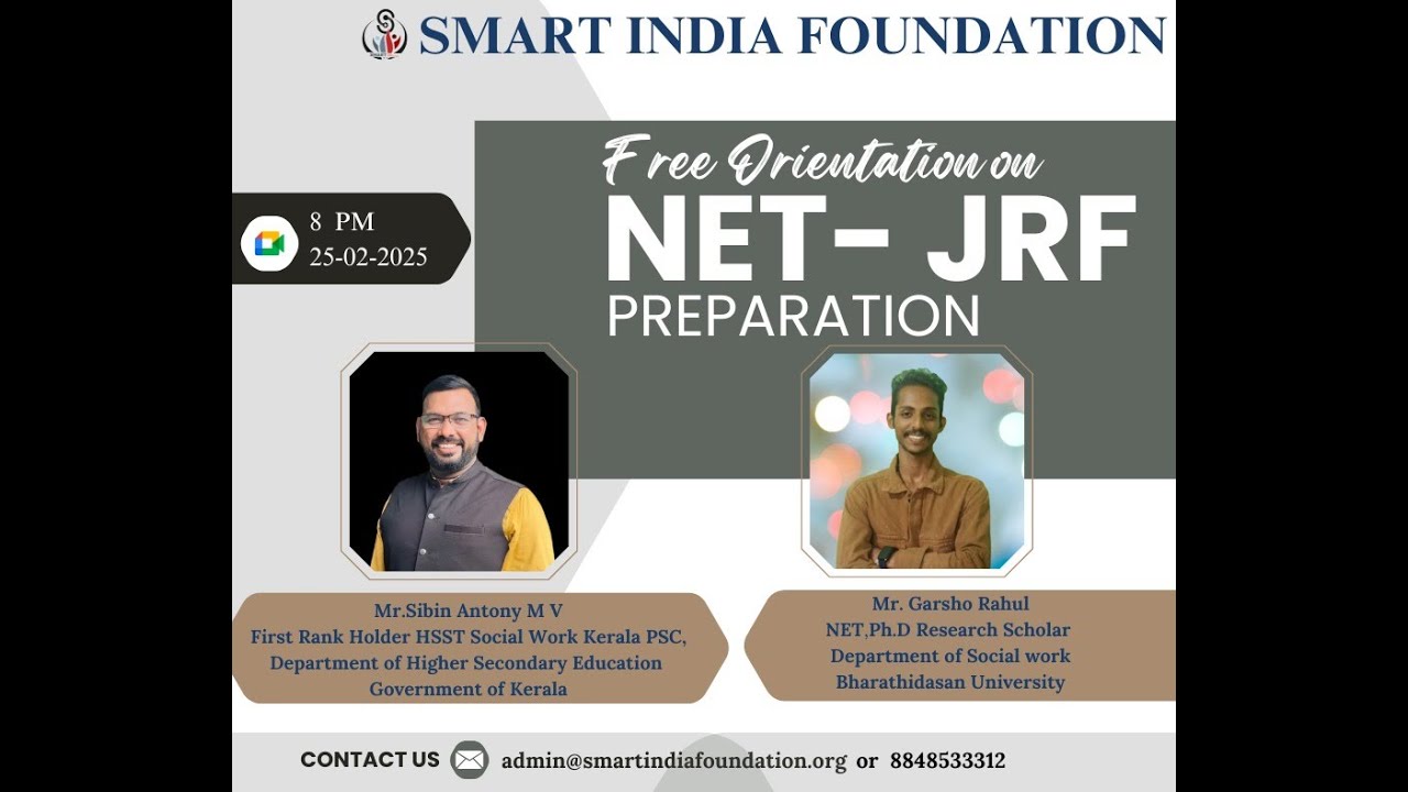 UGC NET-JRF Orientation Programme |UGC-NET-JRF| Free Orientation Programme| SMART India Foundation|