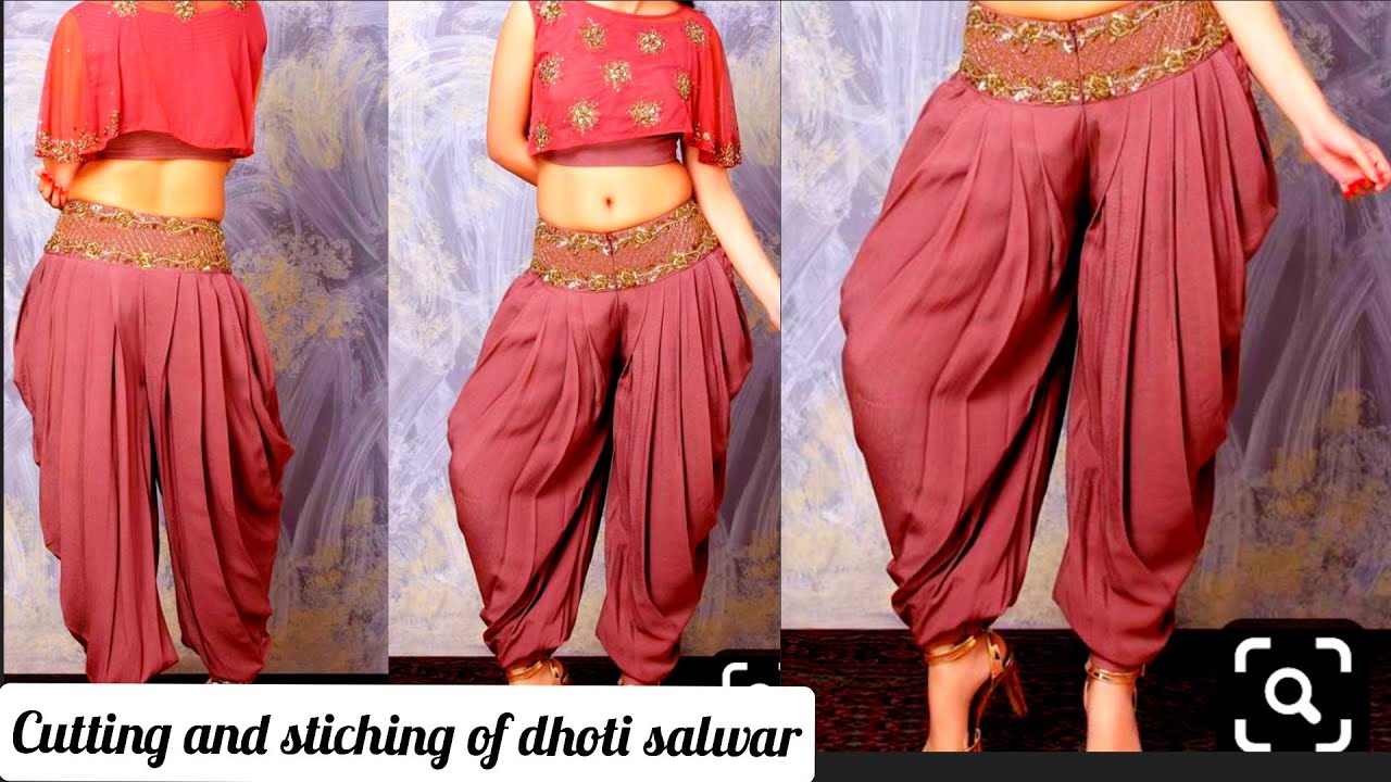 DIY dhoti salwar tutorial | dhoti pant | dhoti salwar cutting and stitching