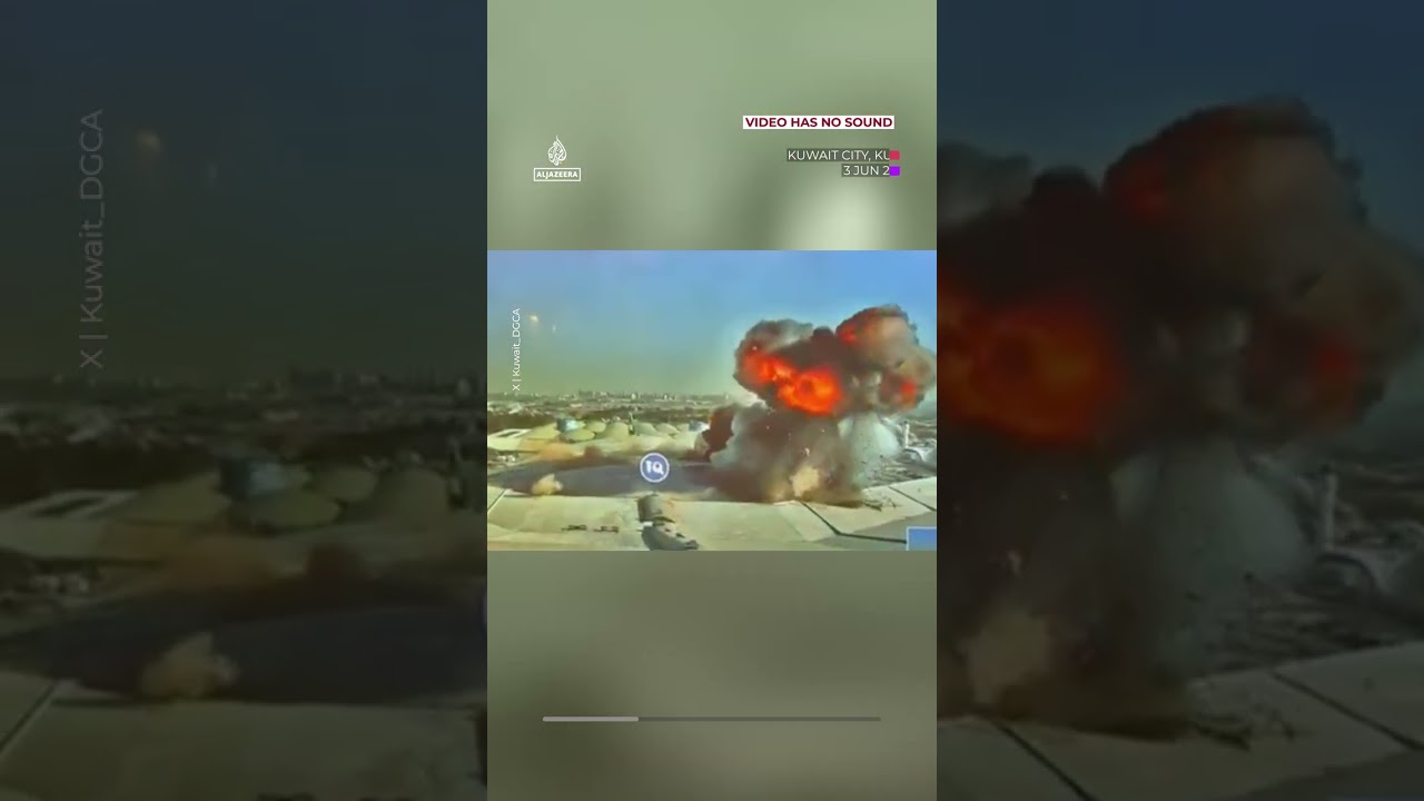 Kuwait releases CCTV footage of deadly Iranian strike on airport | AJ #shorts