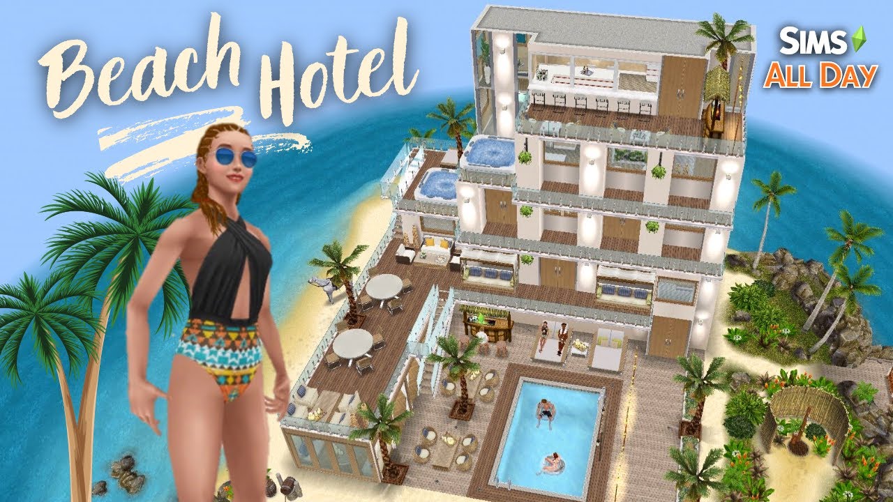Sims Freeplay || Private Island Beach Hotel 🌴👙 + Floor Plan