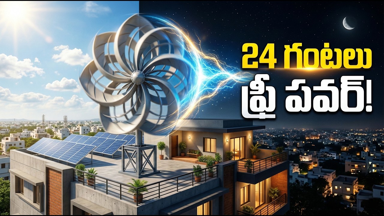 “Solar లేకుండా 24 గంటలు ఫ్రీ కరెంట్ ⚡ ఇంటి పైకప్పుపై ఈ పువ్వు Power తయారు చేస్తుంది | Flower Windfan