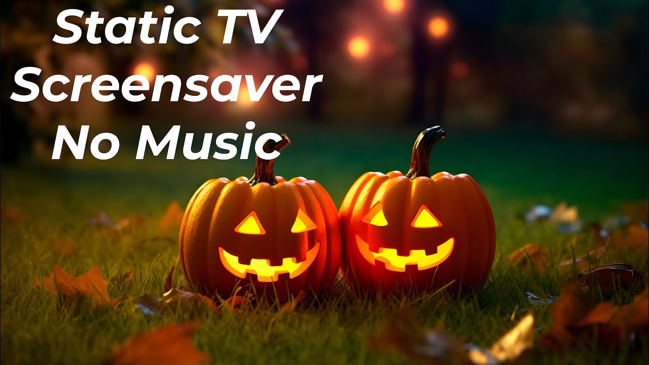 Halloween Pumpkins in 4K | Static Spooky TV Screensaver | No Music