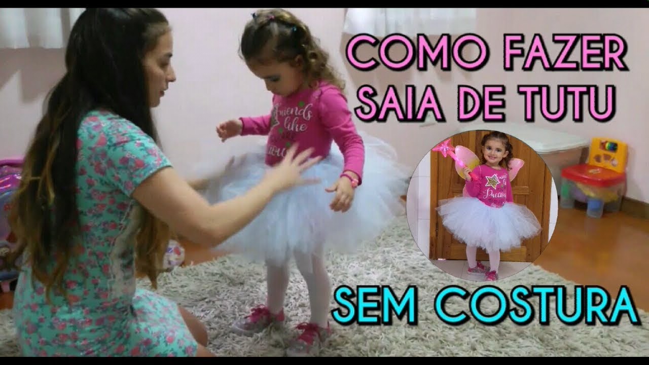 COMO FAZER SAIA DE TUTU SEM COSTURA - TUTU DE TULE - Canal da Mel