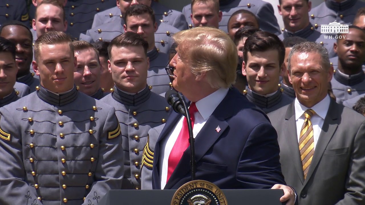 President Trump Presents the Commander-in-Chief&rsquo;s Trophy to the U.S. Military Academy Football Team
