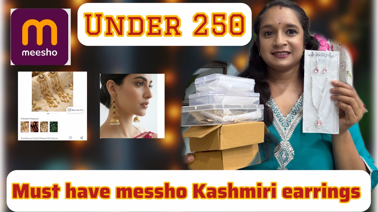 ✨Must have messho viral Kashmiri earrings haul under 250 #meesho #viralvideo #kashmiriearrings 