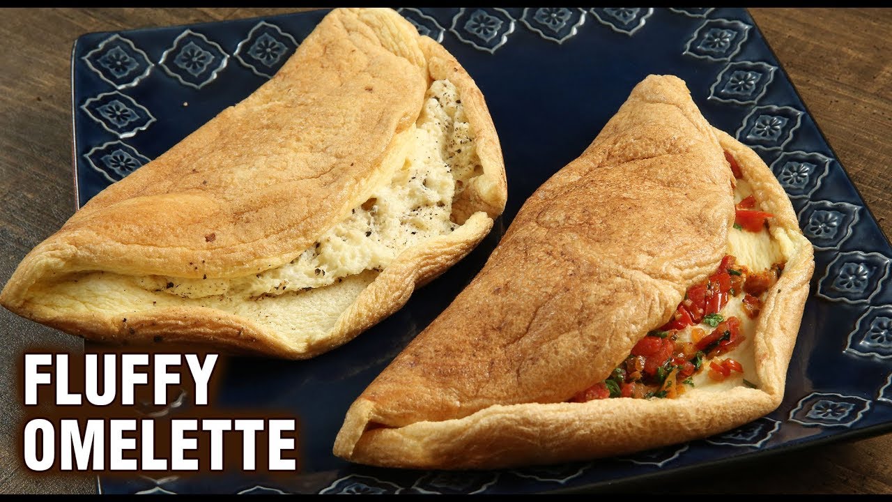 Two Types Of Fluffy Omelettes | How To Make Souffle Omelette |Plain & Masala Fluffy Omelette -Tarika