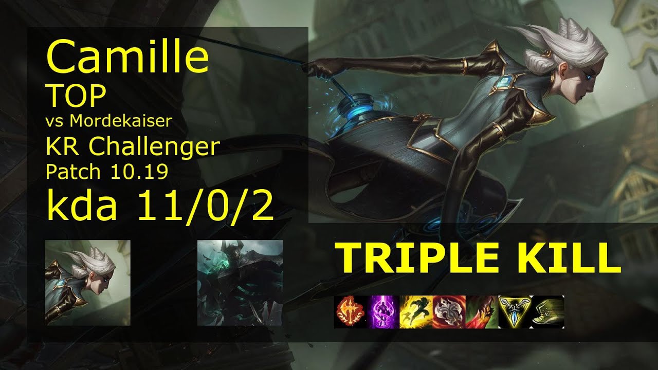 Camille vs Mordekaiser Top - KR Challenger 11/0/2 Patch 10.19 Gameplay // [롤] 카밀 vs 모데카이저 탑