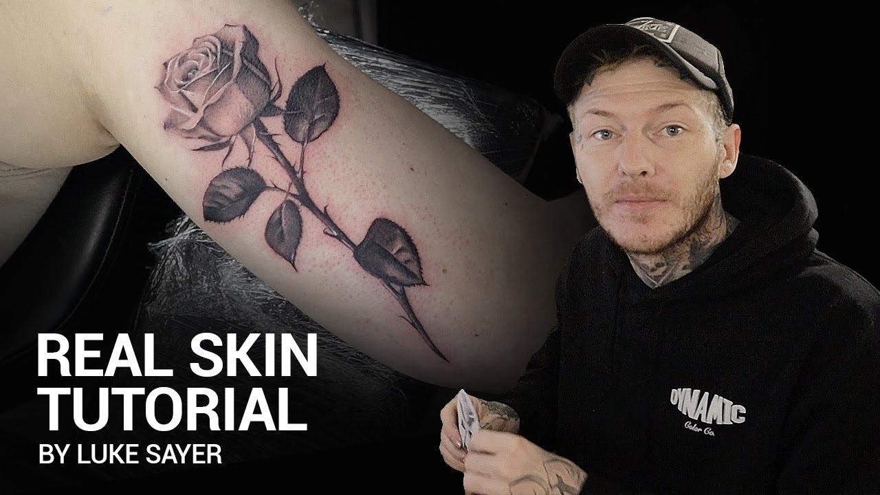 Realistic Rose Tattoo Tutorial Step by Step on Real Skin