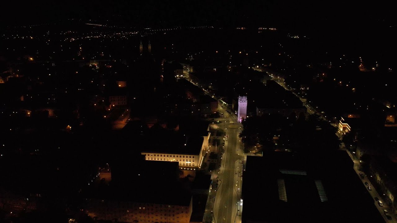 Nysa nocą / Nysa at night - 4k #axxonpl