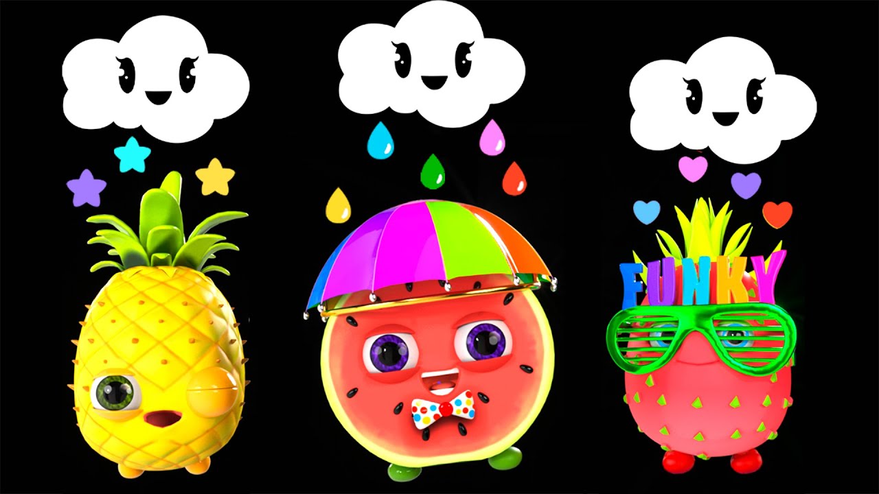 Funky Fruits Baby Sensory * Rain Rain Go Away - Summer Collection * Fun Animation and Upbeat Music!