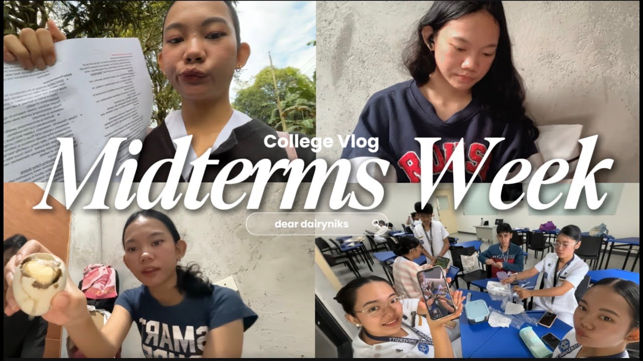 College Vlog || Midterms Week ִֶָ. ..𓂃 ࣪ ִֶָ🪽་༘࿐