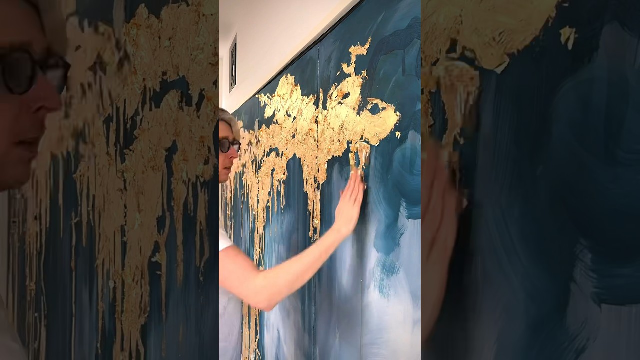 Bland Design - gold leaf abstract wall mural