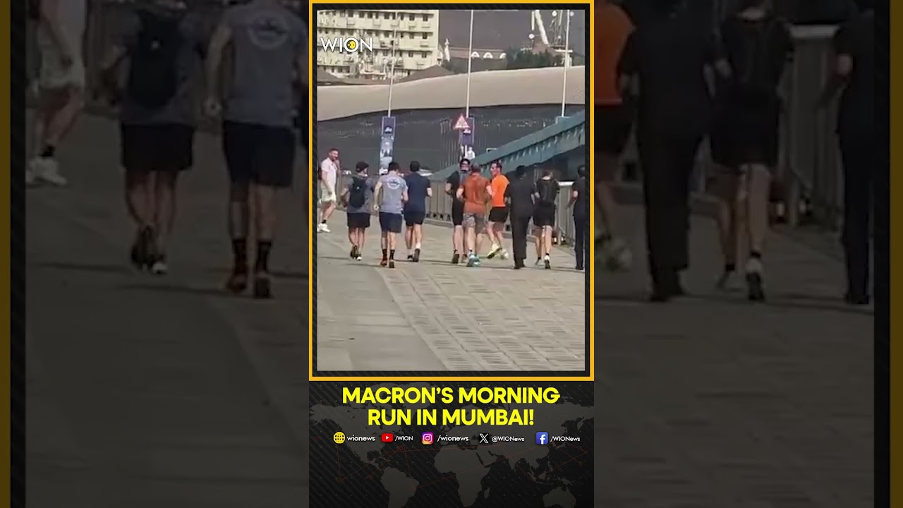 French President Macron Goes For A Jog In Mumbai This Morning | Shorts ​