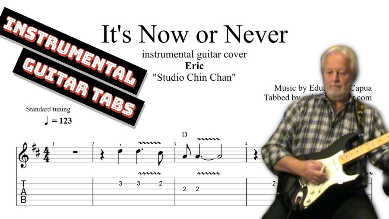 It's Now or Never TAB (PDF + Guitar Pro) instrumental guitar tabs O Sole Mio