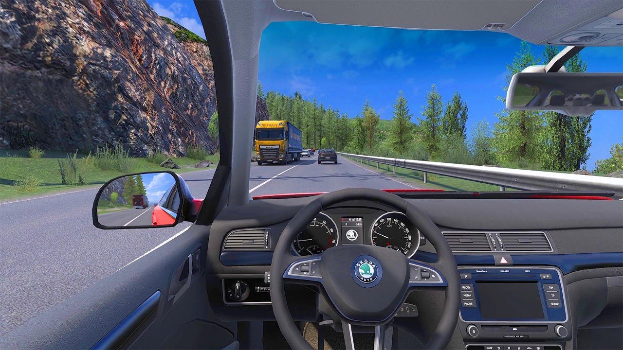 Skoda Superb MPT -​​ Euro Truck Simulator 2 Car  - Traffic jam [Steering Wheel Gameplay] #ets2​