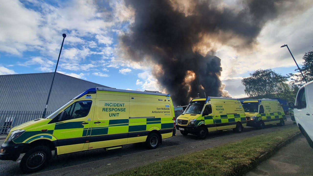 Huge Fire At Nottingham Scrap Yard