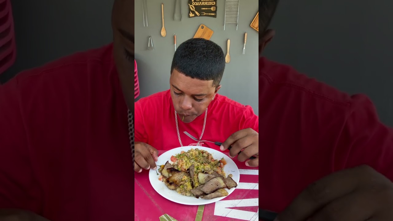 ✅Fazendo meu prato de churrasco