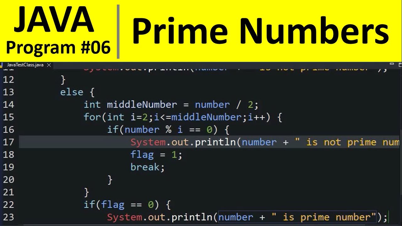 Программа Java №6 — Поиск простых чисел на Java