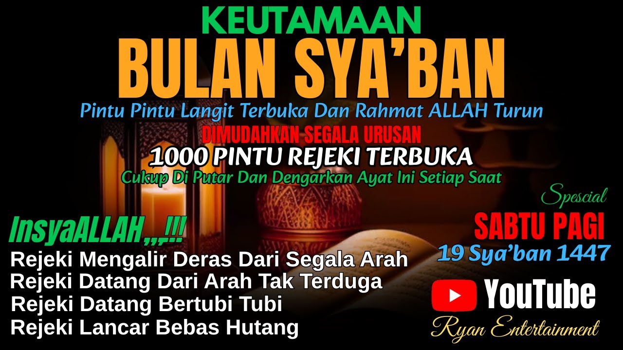 💎 Jangan Lewatkan! Sabtu Pagi Bulan Sya’ban – Dengarkan Ayat Ini InsyaAllah Rezeki Melimpah