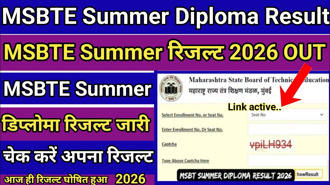 MSBTE Summer Result 2026 | MSBTE Summer Diploma Result 2026 Kaise Dekhe ,? MSBTE Summer Result OUT 