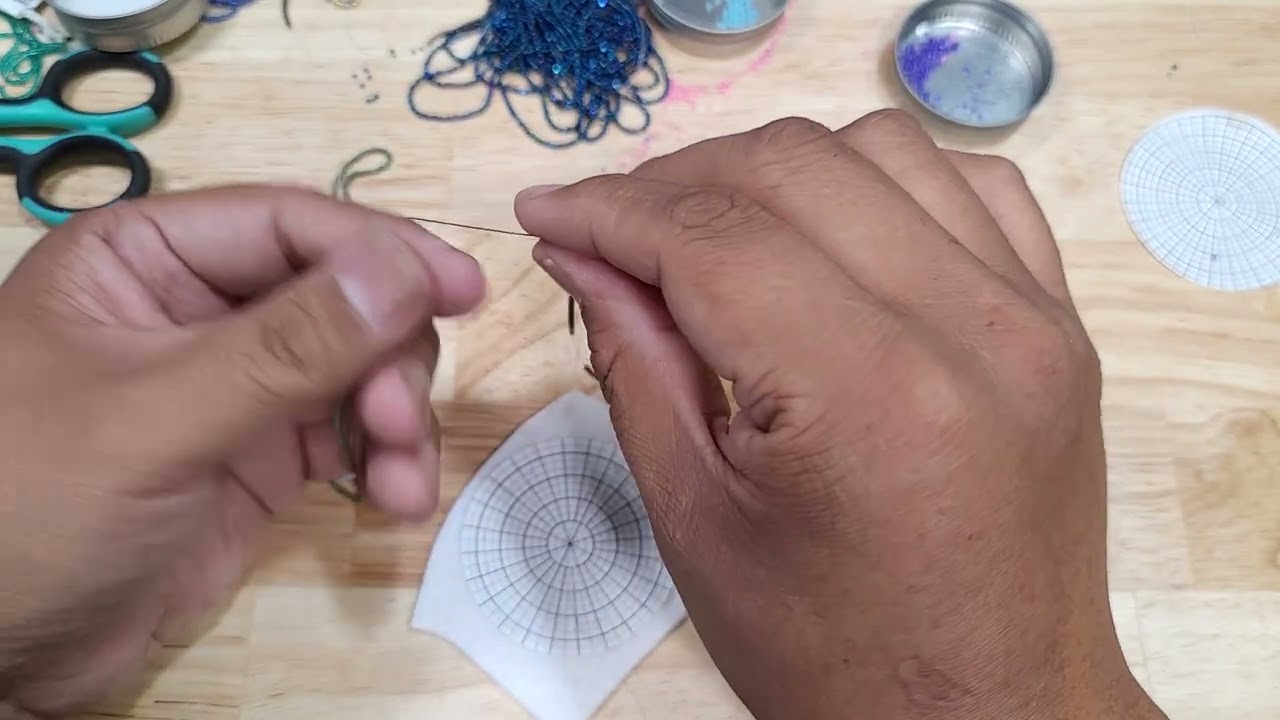 Part 1 of beading a Rosette... or circle earring