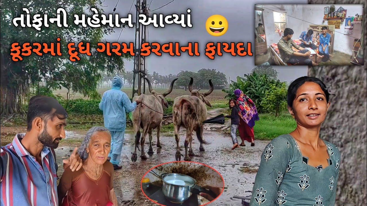 તોફાની મહેમાન આવ્યાં / કૂકરમાં દૂધ ગરમ કરવાના ફાયદા 😀 || R Gujju Vlog ||