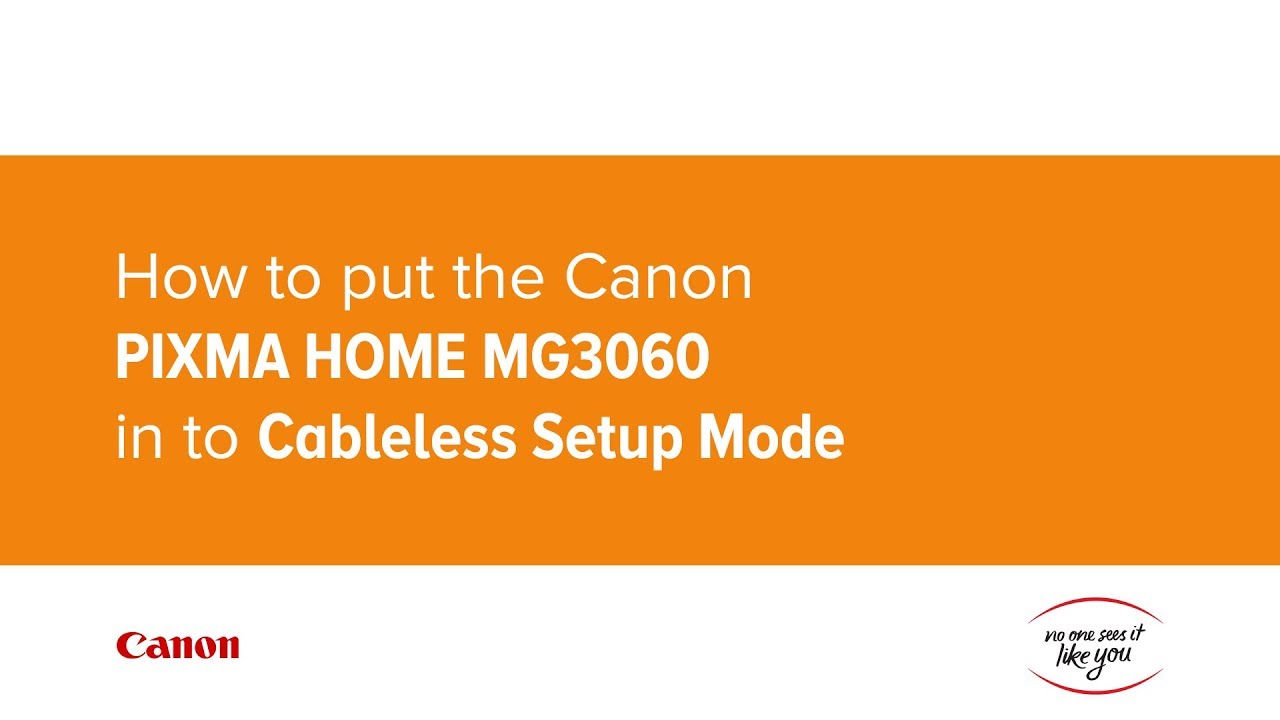 How to put the Canon PIXMA HOME MG3060 in to Cableless Setup Mode