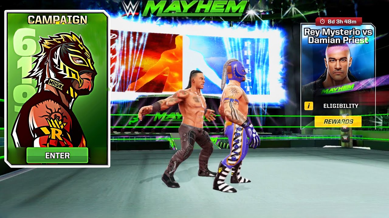 619 to Hall of Fame Rey Mysterio campaign Rey Mysterio vs Damian priest  WWE MAYHEM