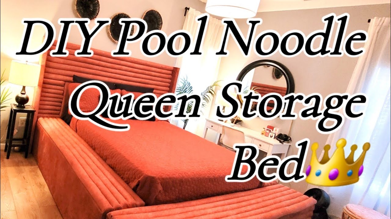 DIY Pool Noodle Queen Storage Bed