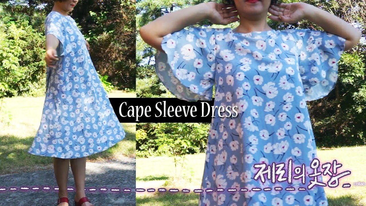 🦋나비처럼 샬랄라~케이프소매 원피스 DIY Cape Sleeve Dress | Jerry's Closet