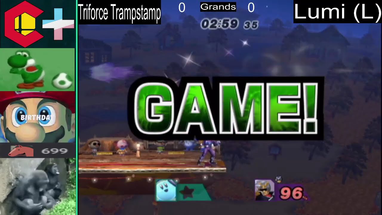 Lumi (Kirby, Ganon) versus Triforce Trampstamp (Falcon, Yoshi) - Rat 9 Grand Finals