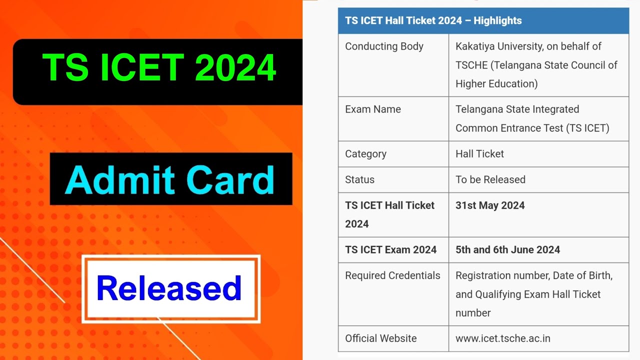 TS ICET 2024 Admit Card Released | TS ICET 2024 Admit Card Declared by MDE