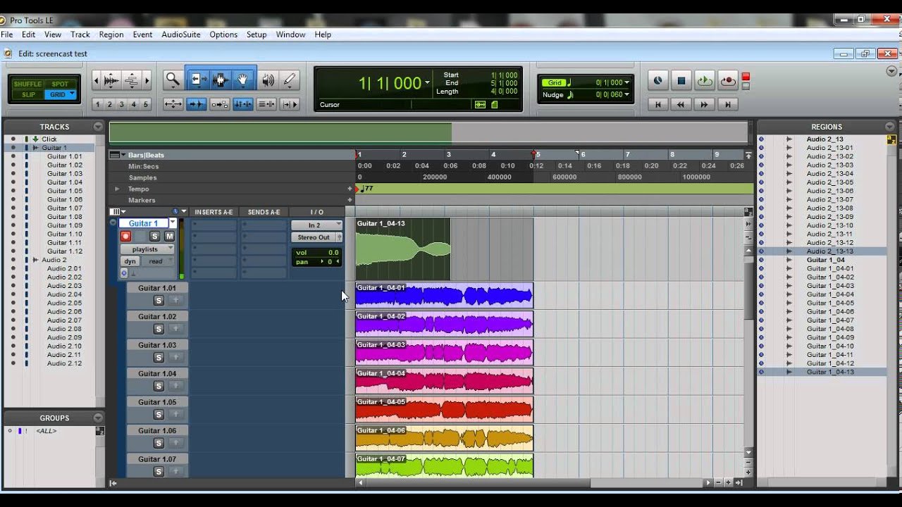 Comping With Playlists in Protools 8 Le