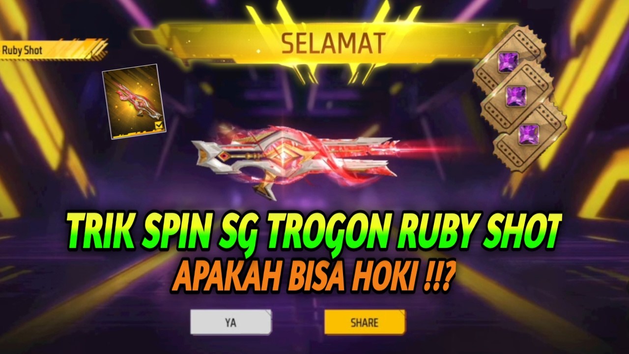 TRIK SPIN TROGON RUBY SHOT, CARA HOKI SPIN SG TROGON RUBY SHOT, SPIN TROGON RUBY SHOT