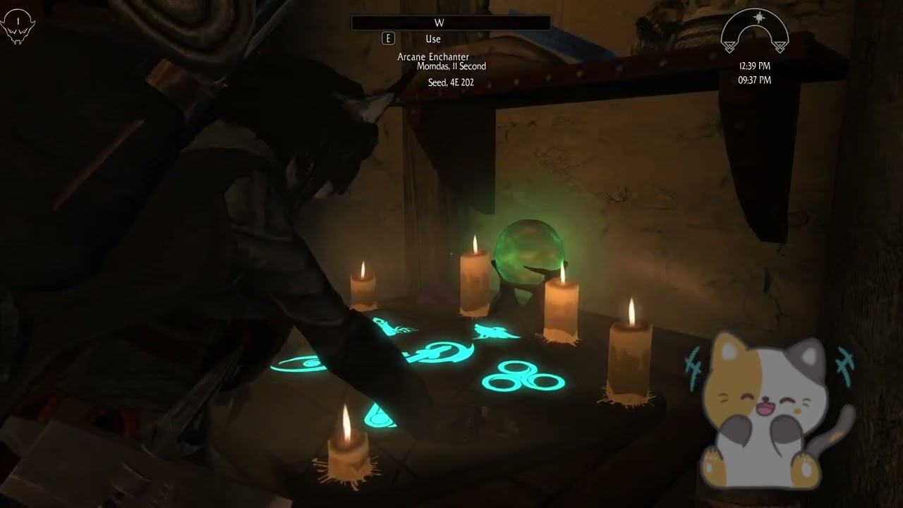 [an undead Khajiit, a magical bow, and a list of tasks][clearing a mine, obtaining mats and things]