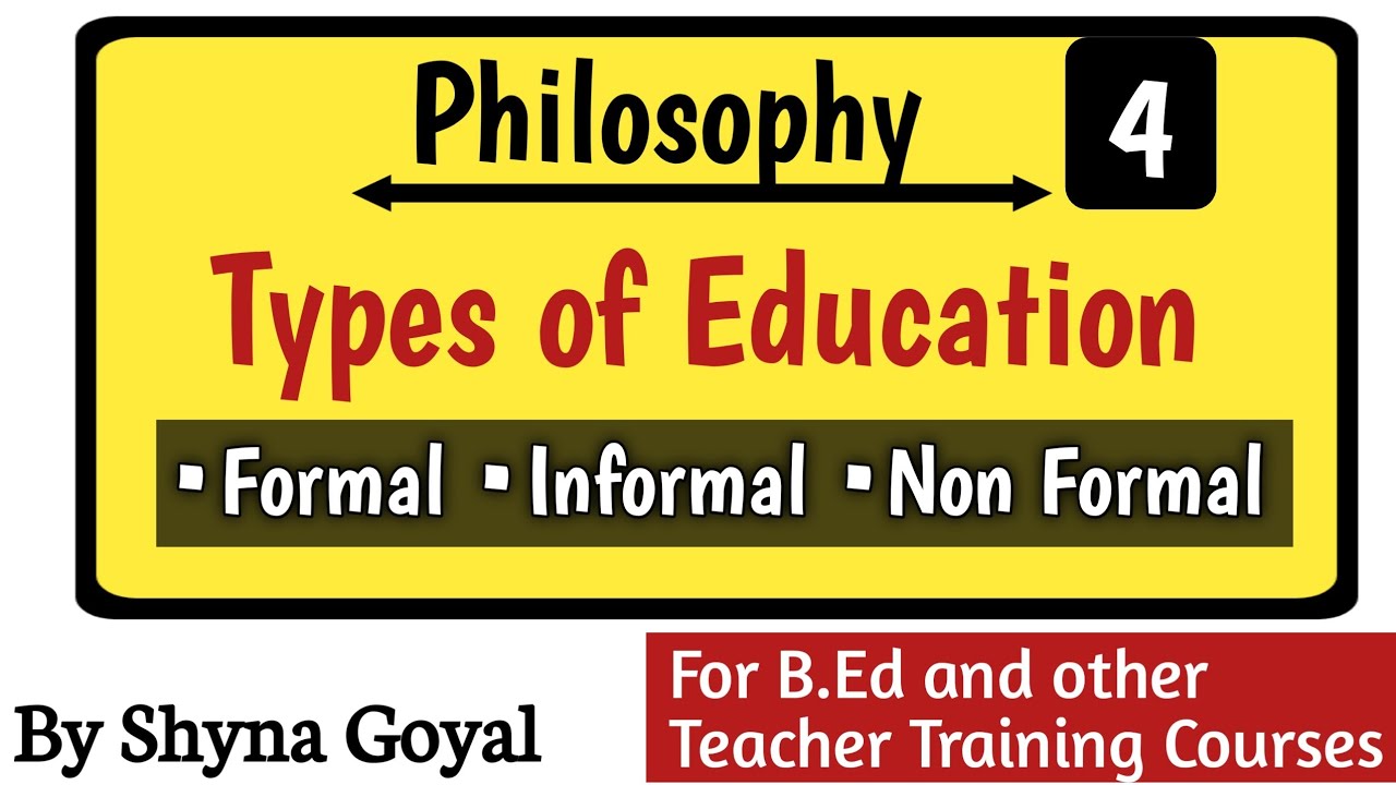 Types of Education|Formal Informal Non-Formal Education|Philosophy |By Shyna Goyal