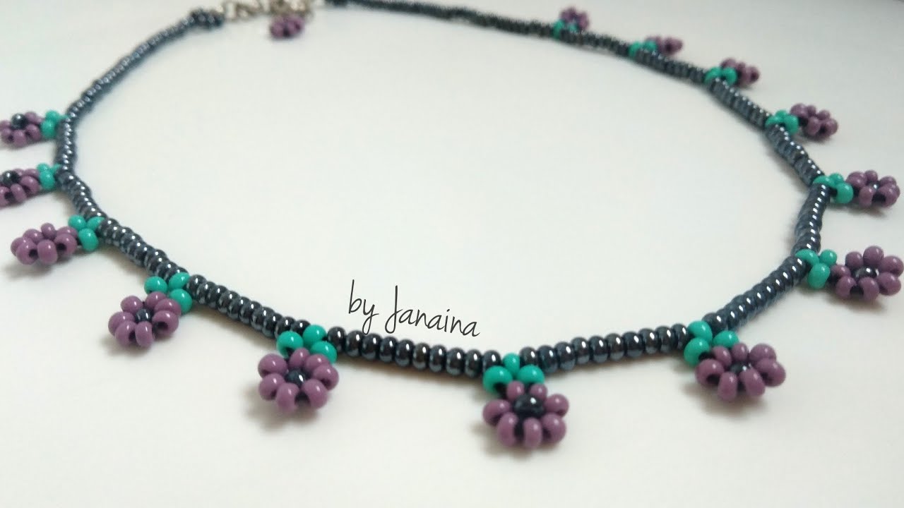 Chocker de florzinhas de miçangas @renatapalmeiraoficial4113