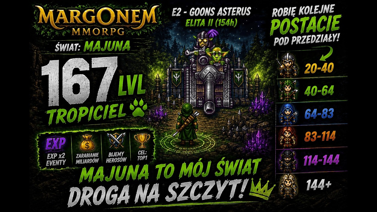 🔥 167 LVL TROPICIEL! BIJEMY GONSA ASTERUSA 😱 | NOWE POSTACIE POD PRZEDZIAŁY! | MARGONEM LIVE