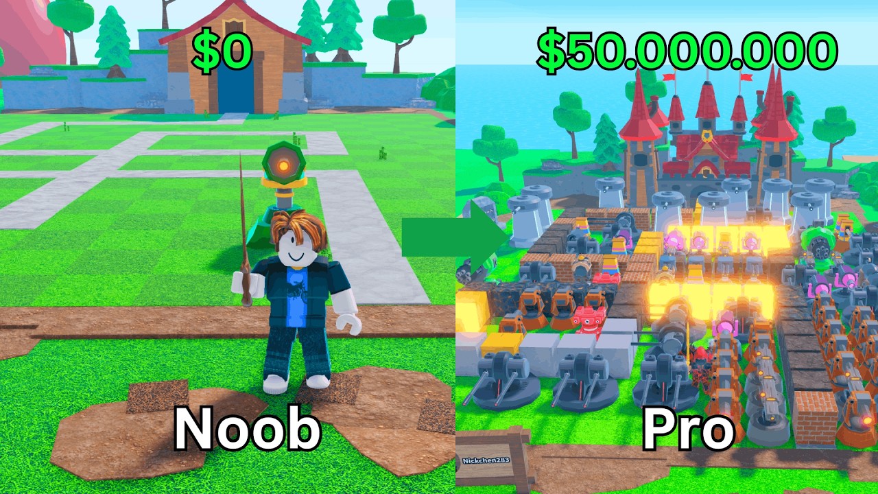 Went From Noob To PRO With OP Tower In Pop A Balloon Roblox  Can I Beat Wave 100?!