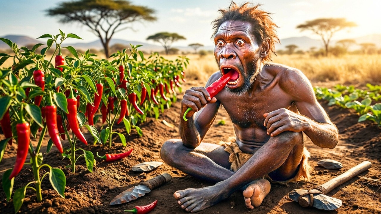Prehistoric Survival Story | Early Human Eats Spicy Chili for the First Time