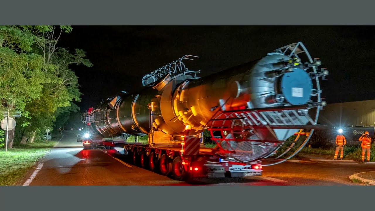 Kolosse auf Reisen – Vier riesige Transporte für Werkneubau der BASF in Chalampé