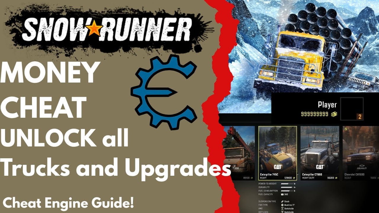 SnowRunner All Trucks & Upgrades Unlock + Money Cheat (Step-by-Step)