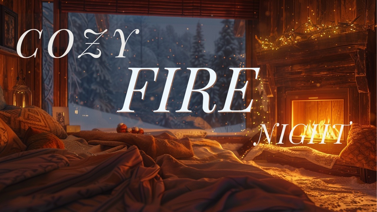 Warm Fireplace in a Snowstorm❄️ 3 Hours of Cozy Ambient Piano & Crackling Fire Sounds for Deep Sleep