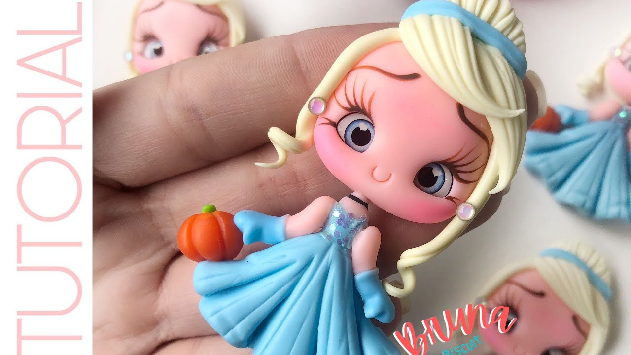 Aplique de Biscuit Para Laços - Princesa Cinderela