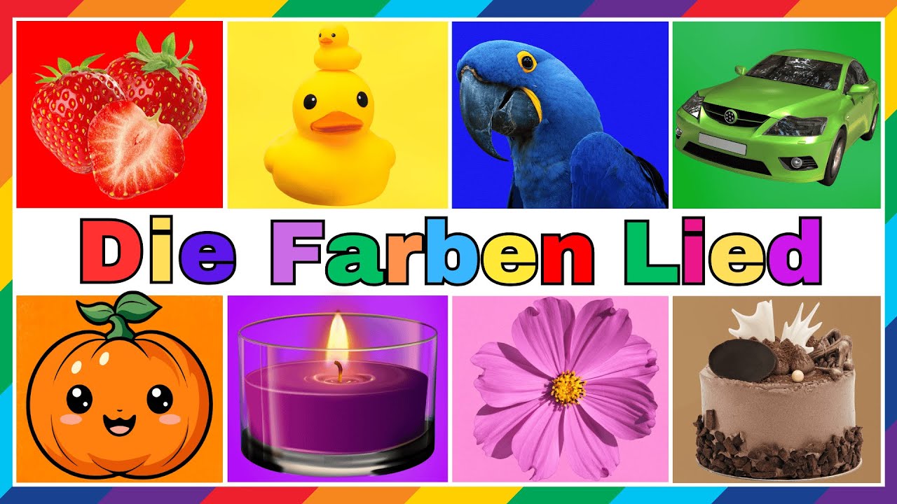 Farben Lernen mit Lied f&uuml;r Kinder 🎨| Farben Song auf Deutsch | Farben mit Obst & Tieren | Kinderlied