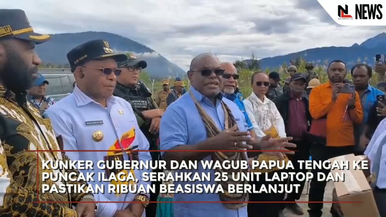 Gubernur Dan Wagub Papua Tengah Ke Puncak Ilaga, Serahkan 25 Unit Laptop dan Pastikan Ribuan Beasisw