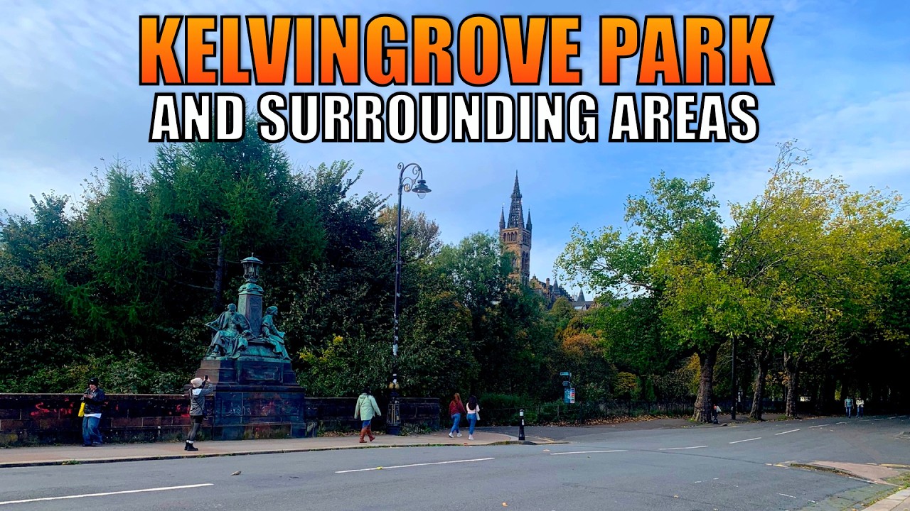 Kelvingrove Park and surrounding areas including Park Circus, Kelvin Walkway and Glasgow Botanics